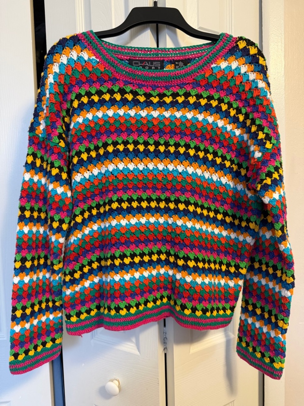Vintage Chaus Crochet Multicolor Sweater Jumper